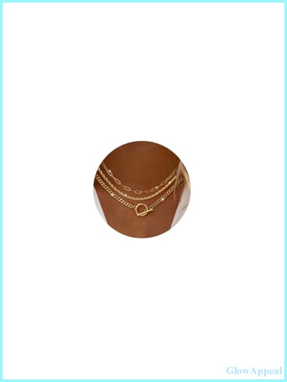 14K Gold Plated Layered Necklace Set Toggle Clasp Paperclip Chain Women